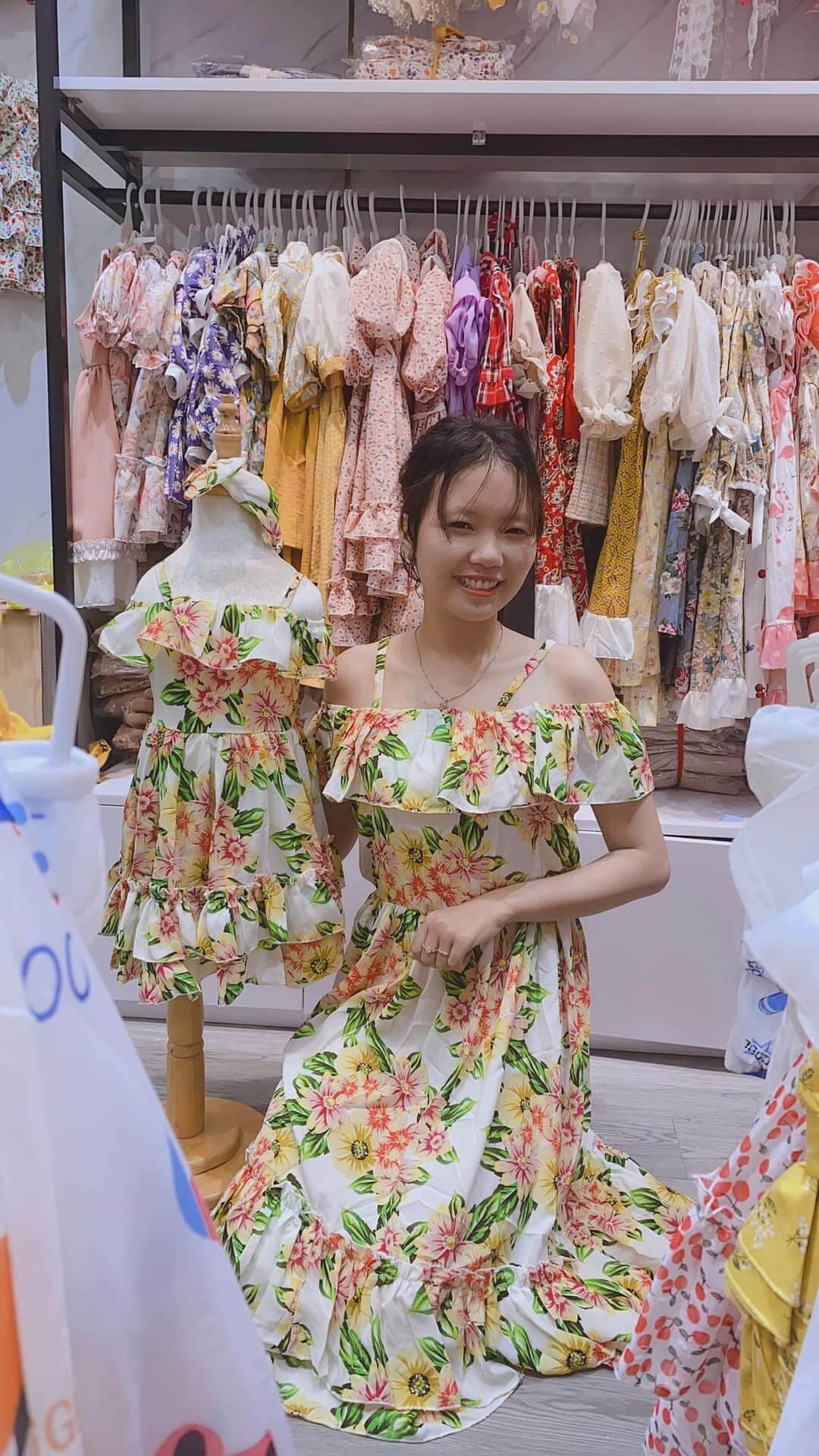 [ CÓ QUÀ TẶNG ] Đầm mẹ và bé dễ thương