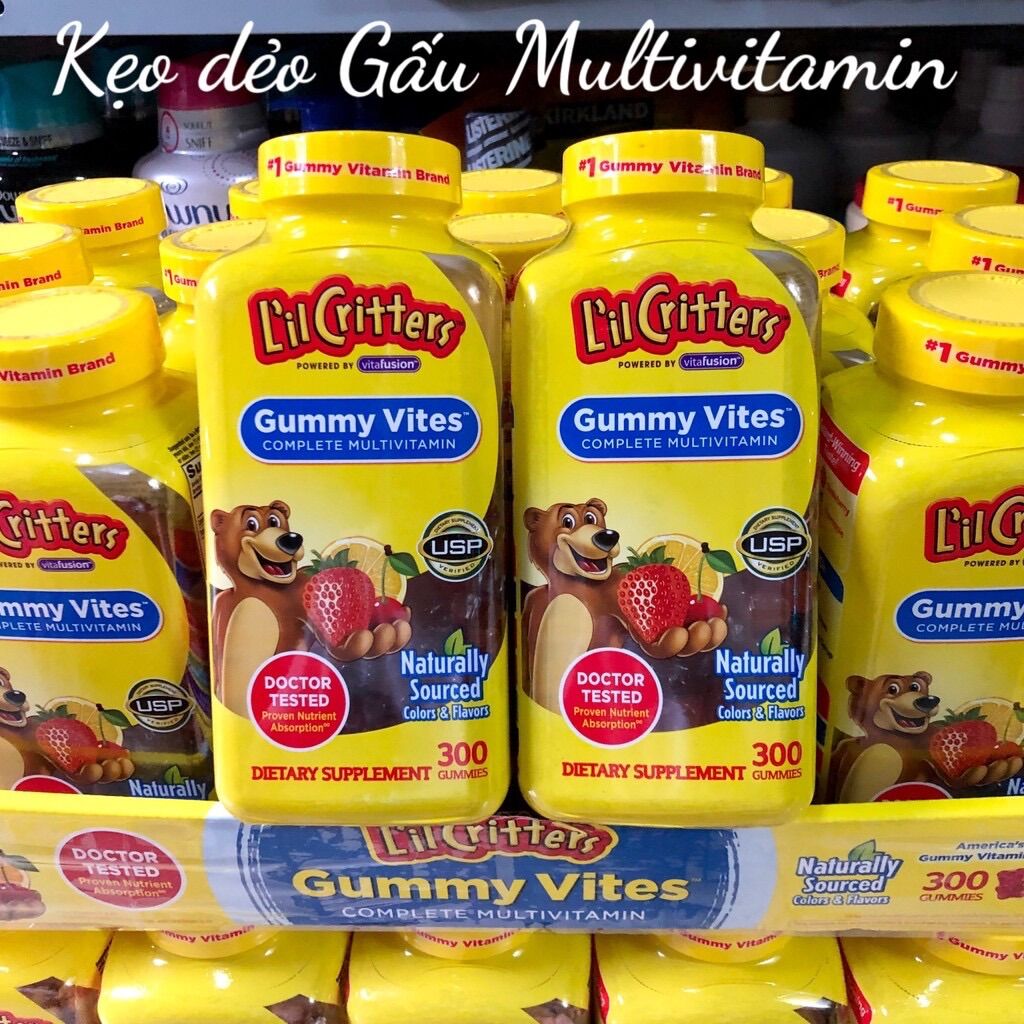 ❤️ Kẹo dẻo gấu Lil Critters Multi 300 viên Mỹ kẹo khô mềm dẻo thơm trái cây