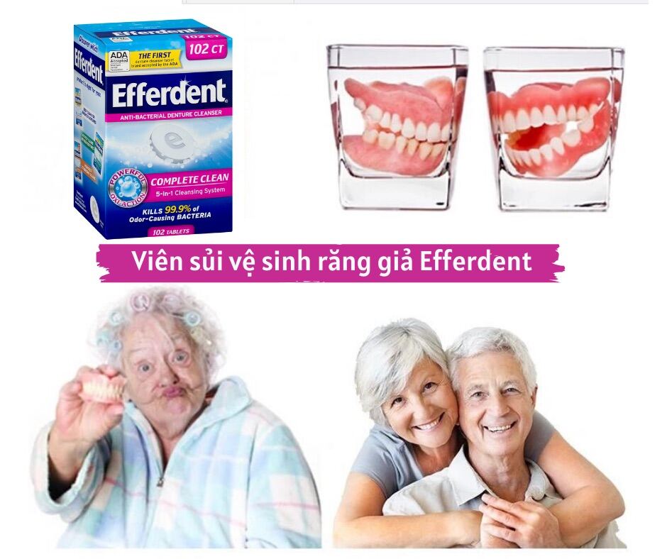 [Hcm]Ngâm Răng Hàm Giả Efferdent Hộp 126 Viên