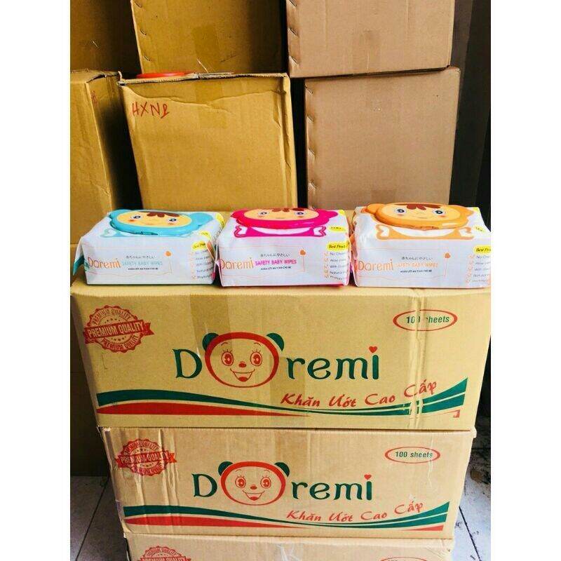 KHĂN ƯỚT DOREMI GÓI LỚN KHÔNG MÙI 100GR