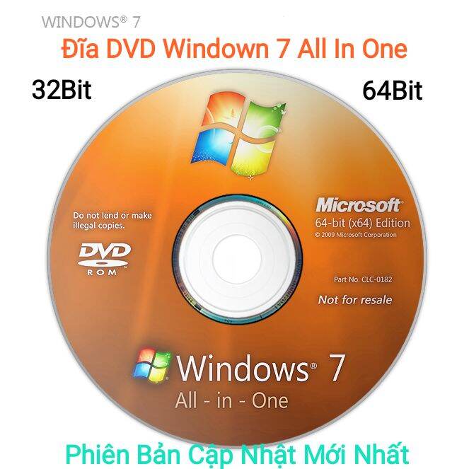 Bảng giá Đĩa DVD Cài Windown 7 32bit-64bit - SP1 Cập Nhật Mới Nhất - All In One - Có Kích Hoạt Phong Vũ