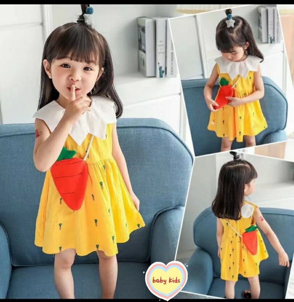Váy dâu tây hè dễ thương cho bé gái 8-18kg chất mềm mịn giá siêu hot MS 17