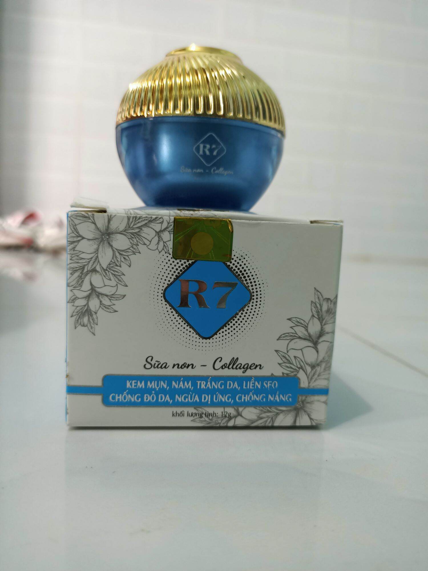 kem R7 xanh dương mụn- nám - trắng da - liền sẹo - chống đỏ da - chống nắng - chống dị ứng 12g