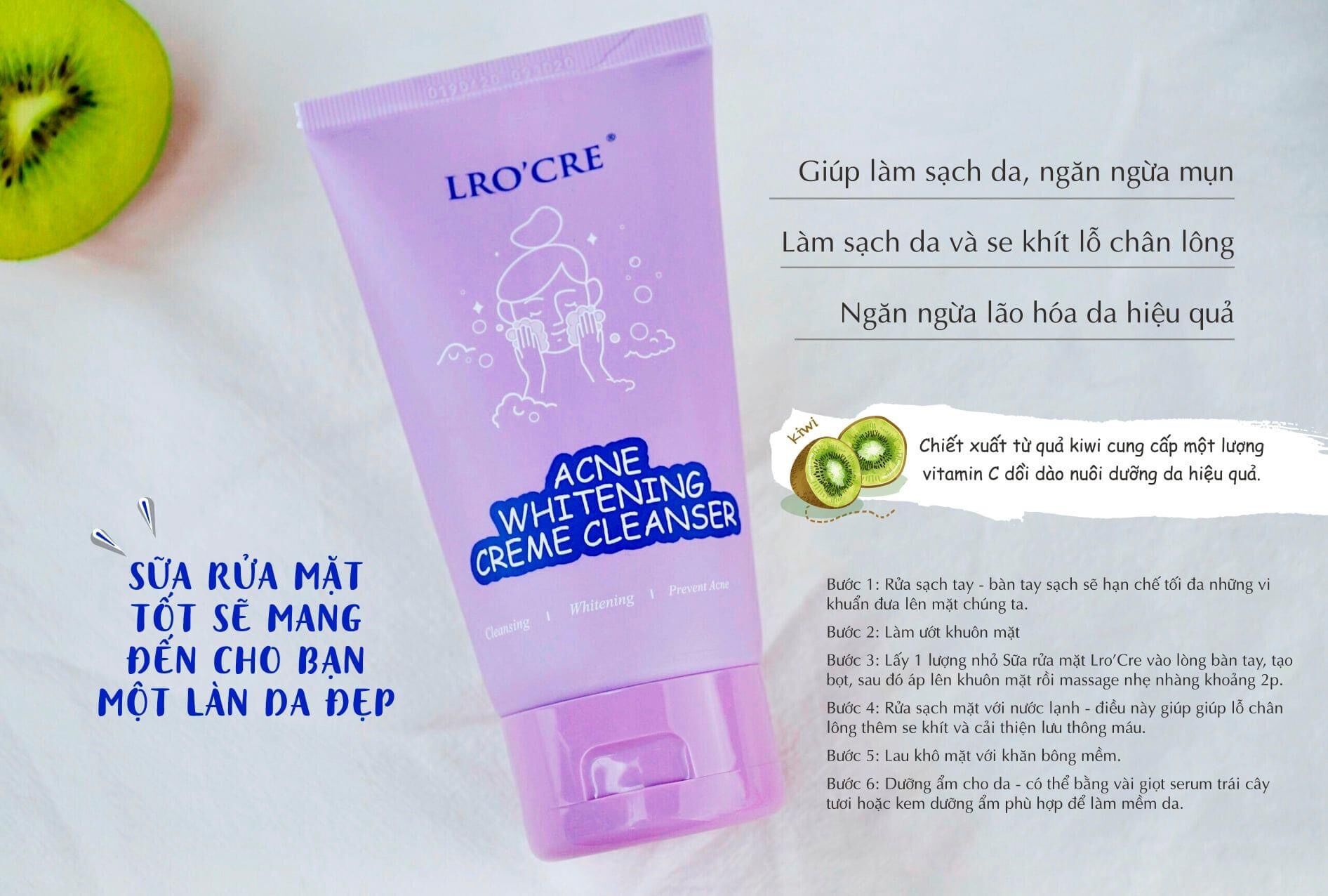 [HCM]Combo sữa rửa mặt Lrocre và tẩy da chết mặt Lrocre
