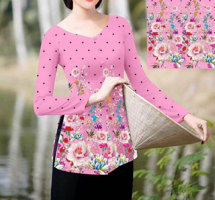 set bộ bà ba in hoa4d quần ống rộng