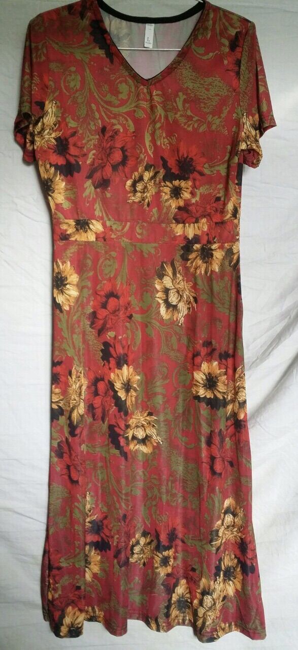 Đầm thun hoa dài size xl.2xl.3xl