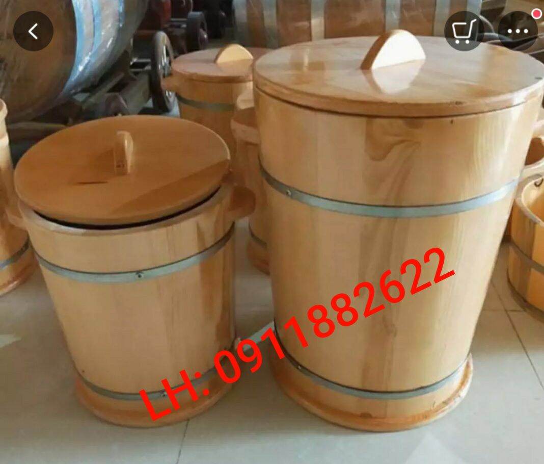 THÙNG ĐỰNG GẠO BẰNG GỖ Loại 35 kg