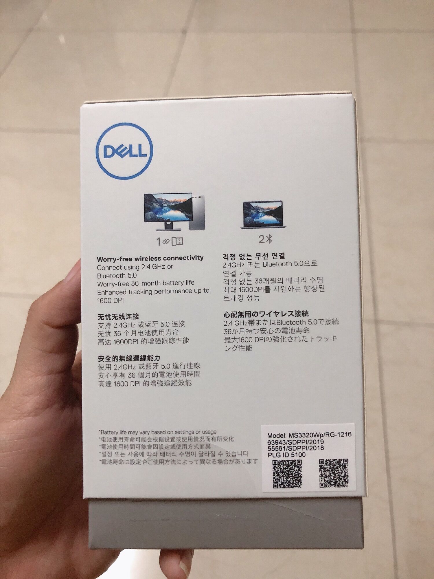 Chuột không dây Dell dòng dự án mã MS3320W