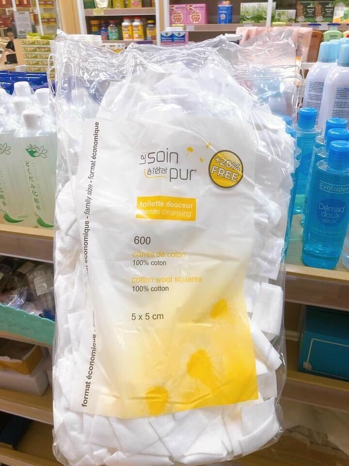 Bông Tẩy Trang 600 Miếng Telra Của Pháp (Mẫu Mới)