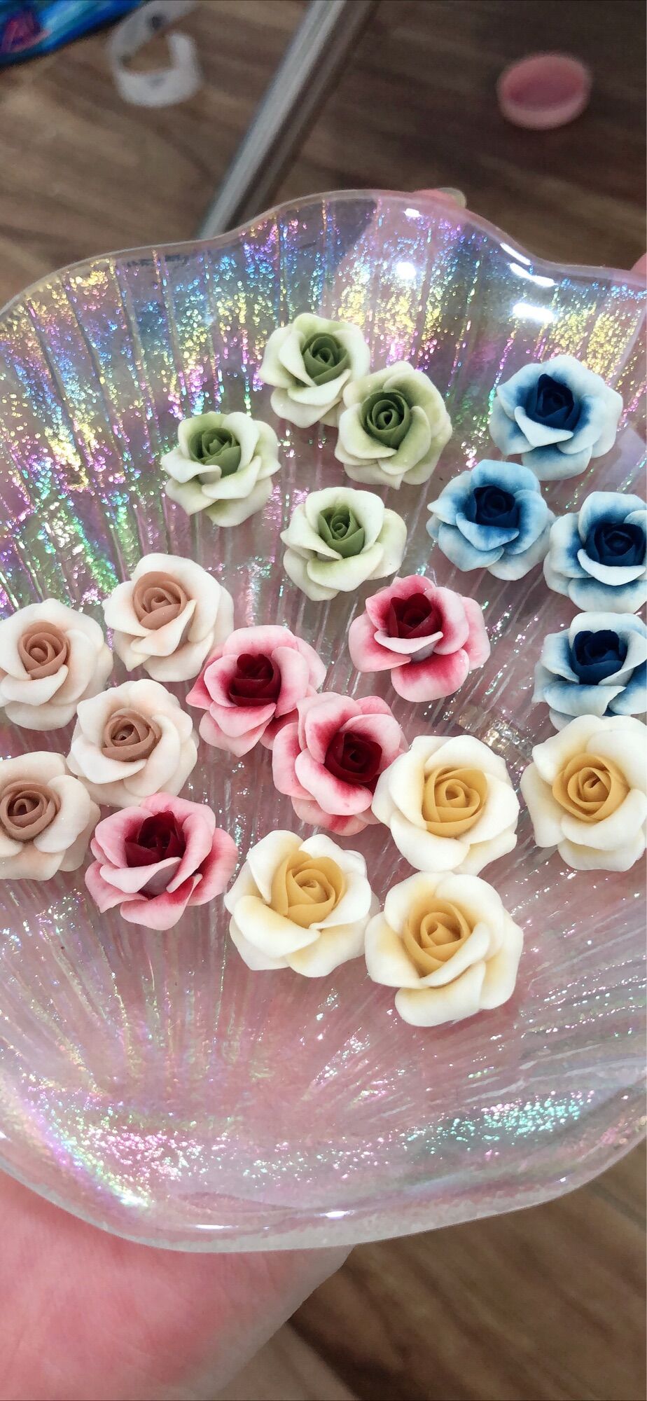 Hoa bột - phụ kiện nail - hồng fan