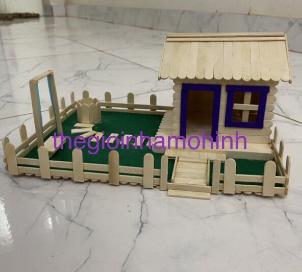nhà mô hình, nhà que kem, diy, mô hình que kem