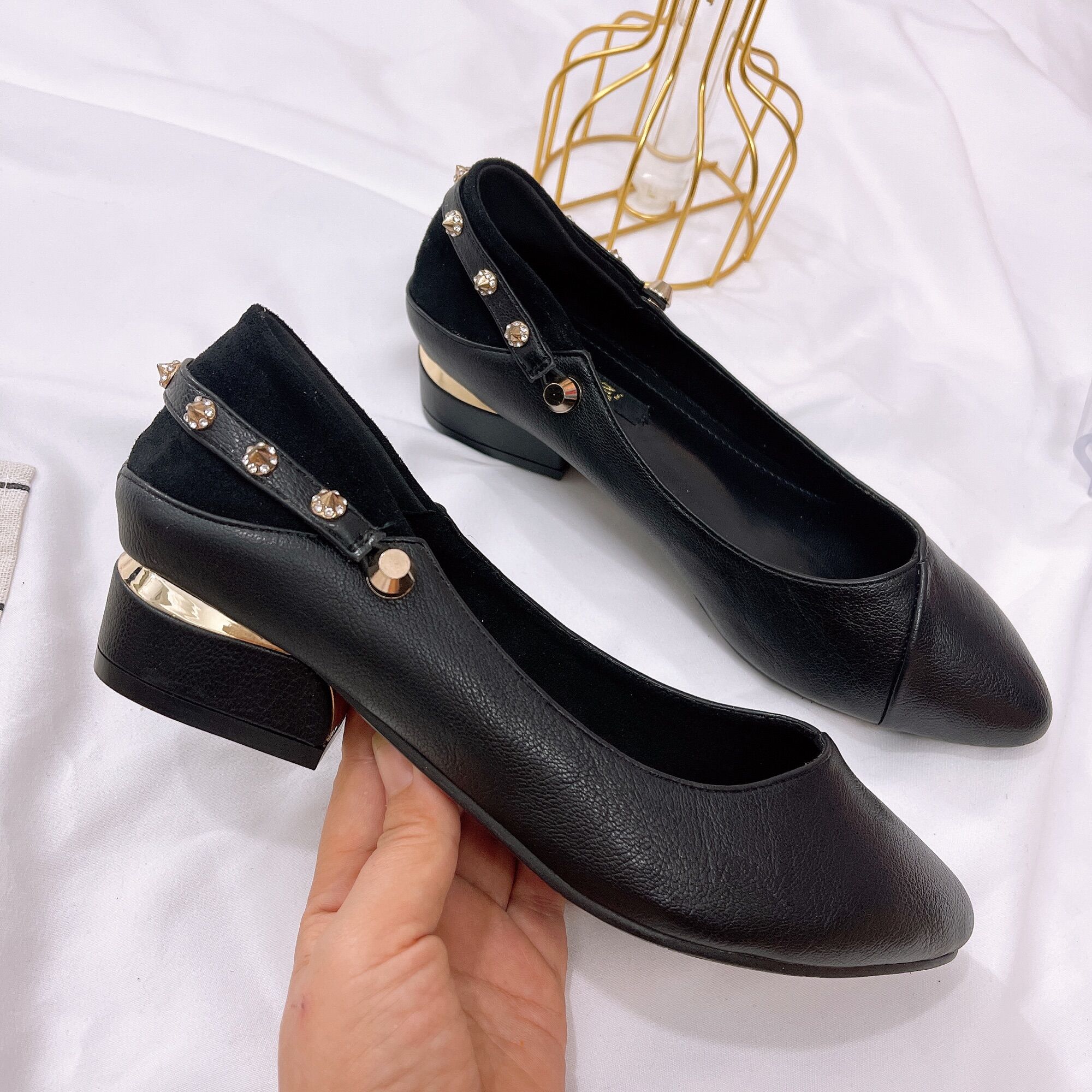 GIẦY DA NỮ BÚP BÊ ĐẾ CAO 3cm