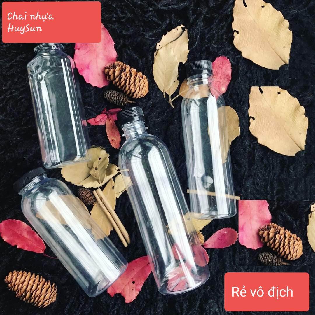 100chai nhựa trà sữa vuông 330ml