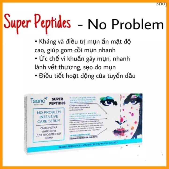 [Hcm]Serum Teana Mụn Super Petides No Problem Intensive Care Serum Họp 10 Ống 2Ml