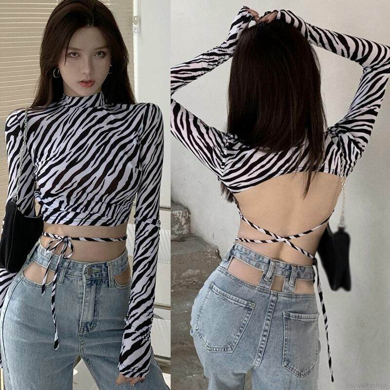Áo croptop hở lưng thắt dây sexy(CÓ MÚT NGỰC)