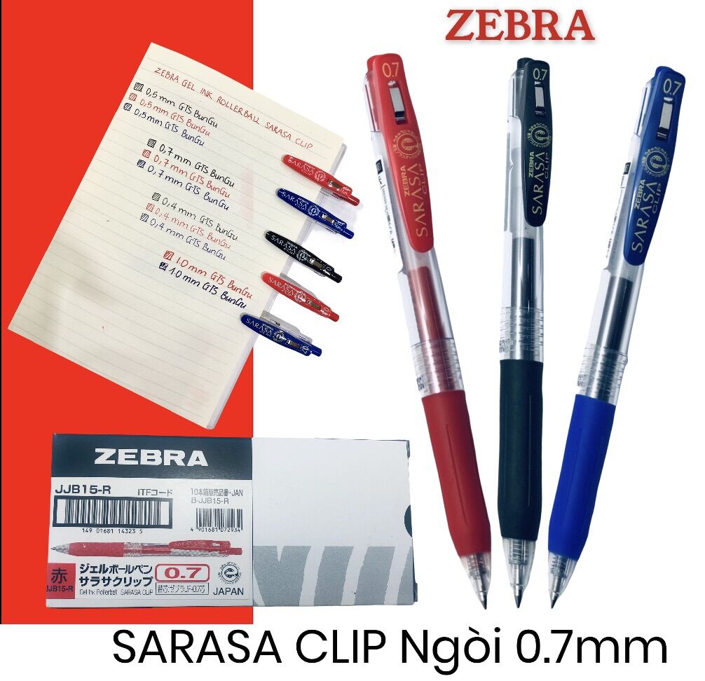Bút bi gel Zebra Sarasa Clip Nhật Bản cỡ 0.7 mm - JJB15