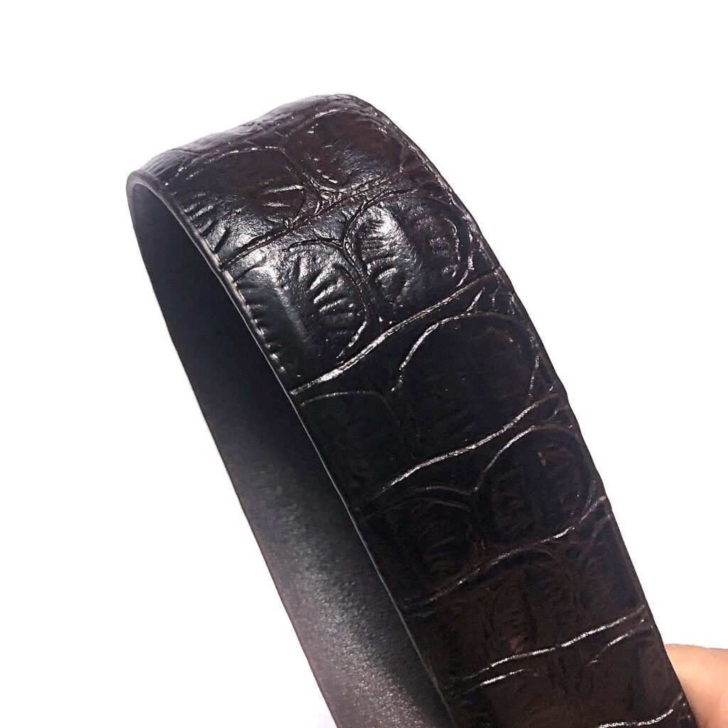 Dây nịt thắt lưng nam da bò 100% vân cá sấu cao cấp - Ảnh Thật