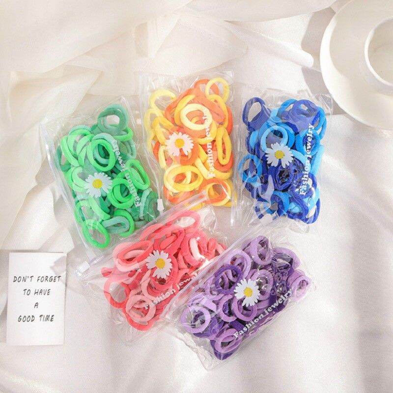 Bịch 50 dây cột tóc thun giãn