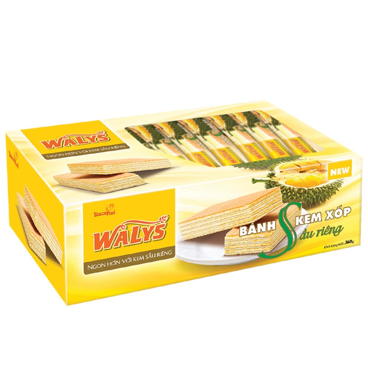 Bánh Xốp Walys Kem Vani 360g - Bánh Kem Xốp Walys Biscafun Đủ Vị
