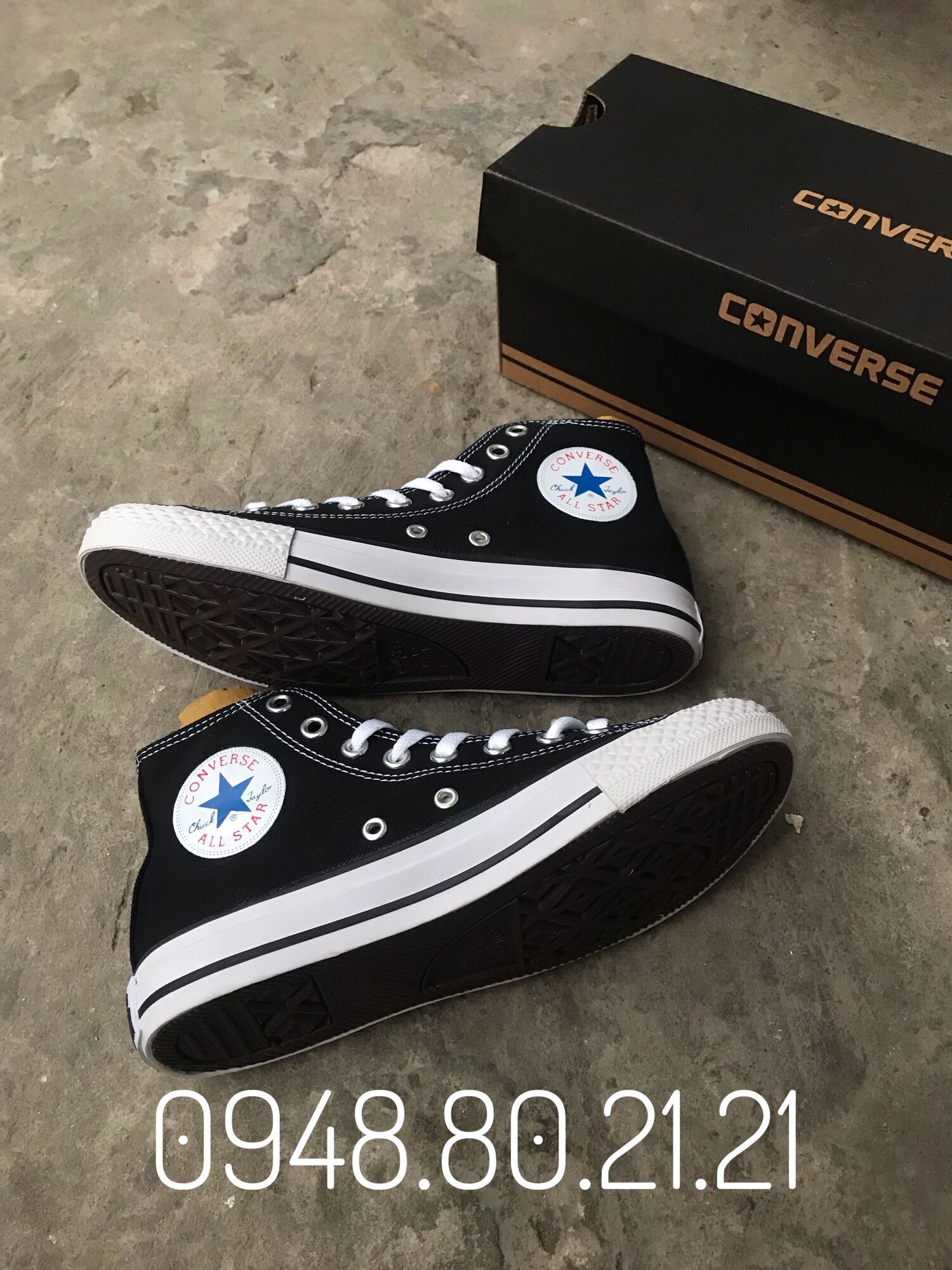 GIÀY CONVERSE ĐEN cao cổ ( Full box)