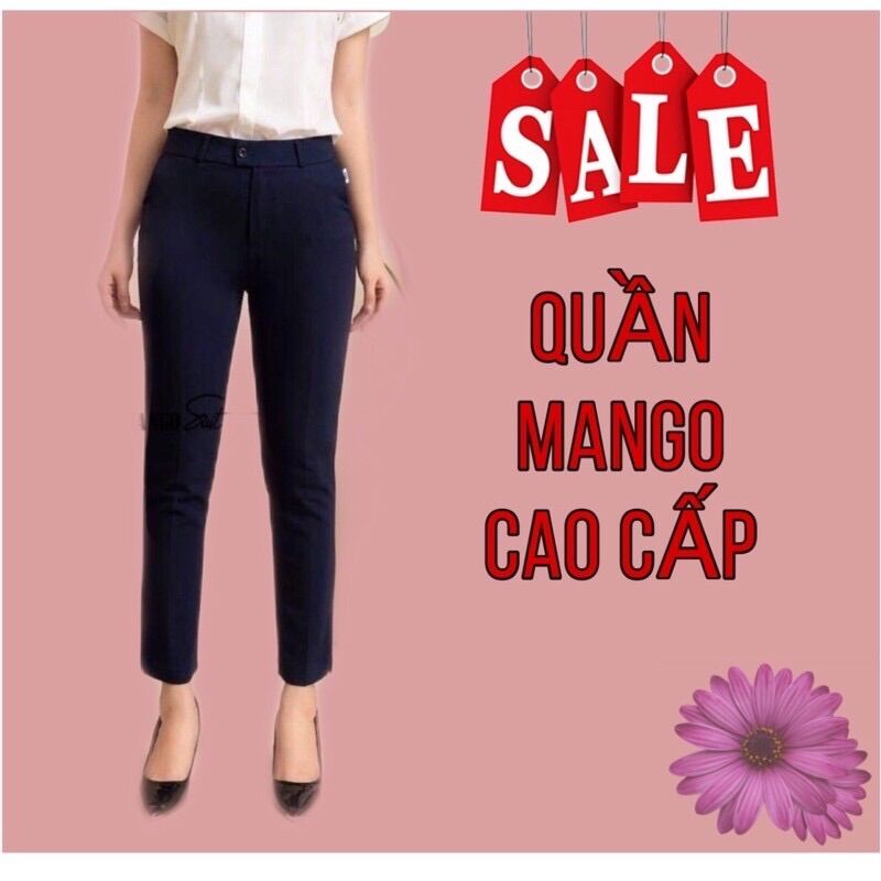 Quần âu mango chất đẹp dáng xuông/quần vải xếp ly