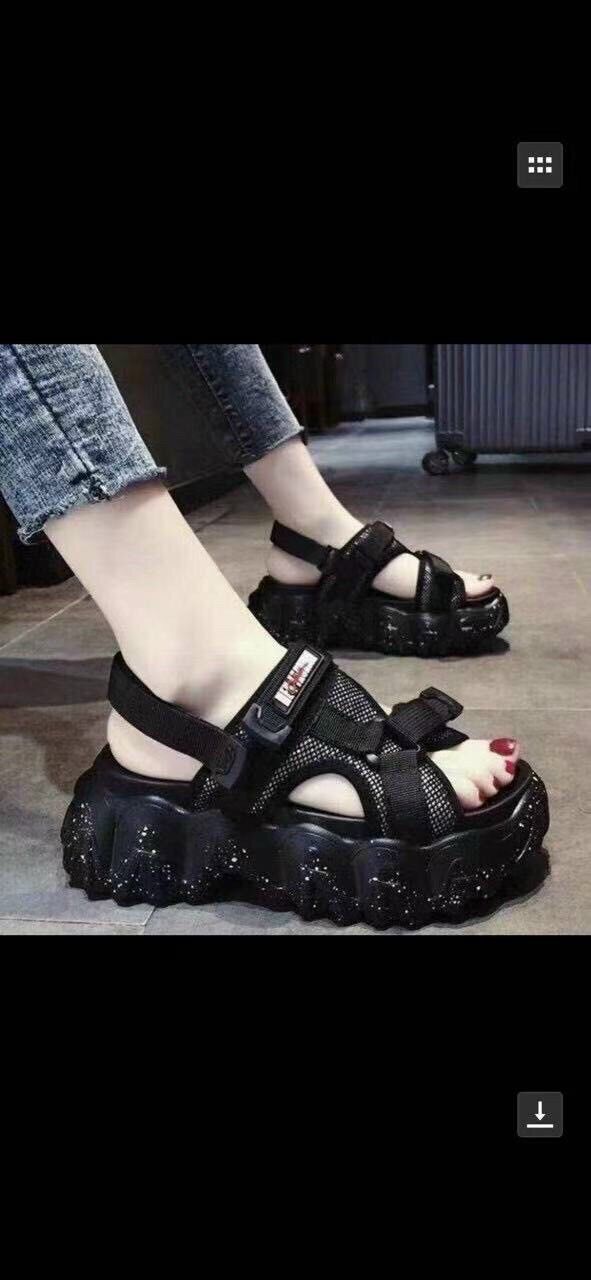 GIÀY ULZZANG, GIÀY SANDAL ĐẾ BÁNH MÌ PHỐI LƯỚI