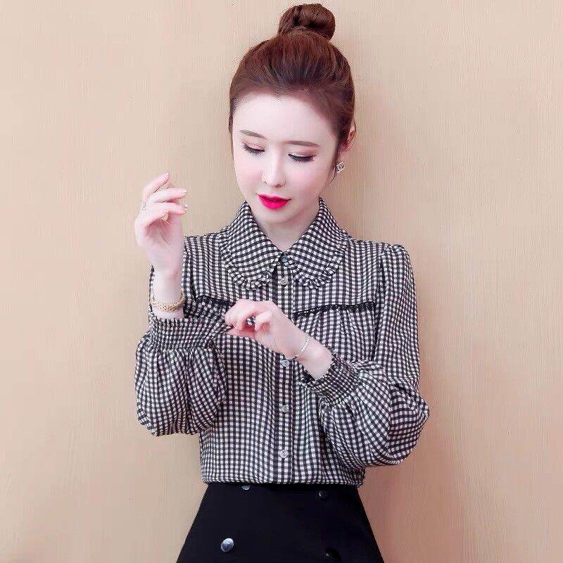 [HCM]Áo sơ mi nữ sọc caro viền đen cao cấp