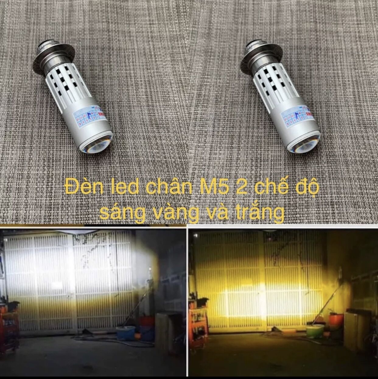 Đèn led cao cấp xe wave 2 bóng cực sáng - bộ 2 bóng