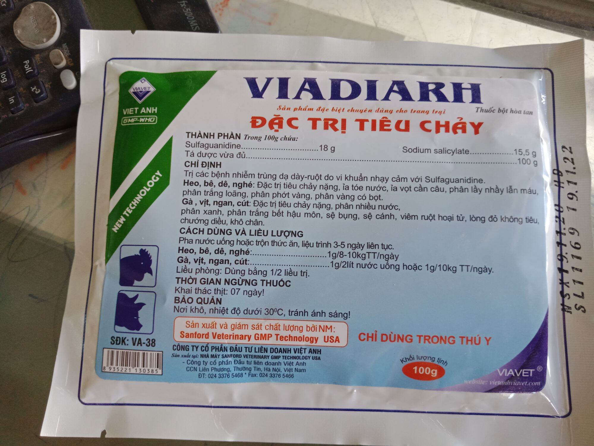 VIADIARH tiêu chảy heo, gà, vịt