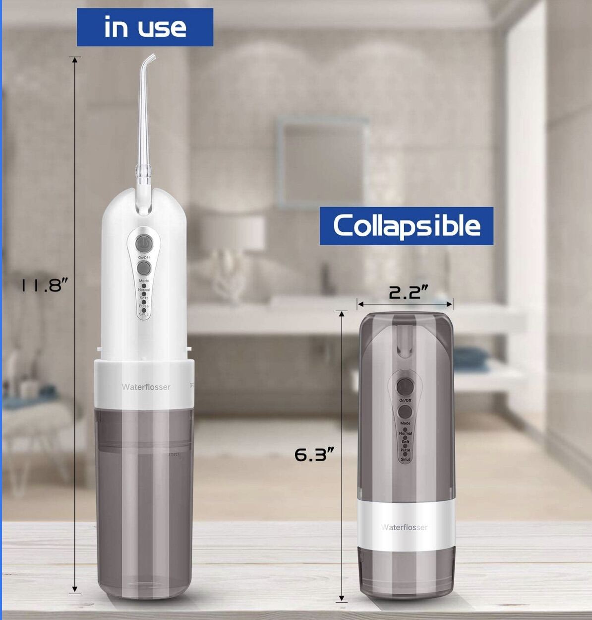 [Hcm]Máy Tăm Nước Oral Irrigator Ipx7 Tặng Túi Đựng + Bảo Hành 6 Tháng (Màu Xám)