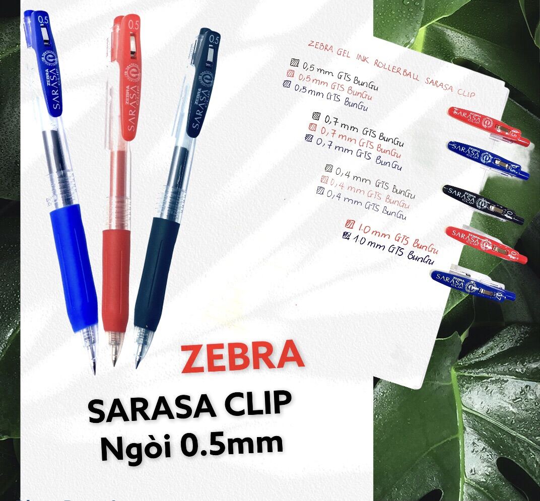 Bút bi gel Zebra Sarasa clip Nhật Bản cỡ 0.5mm - JJ15