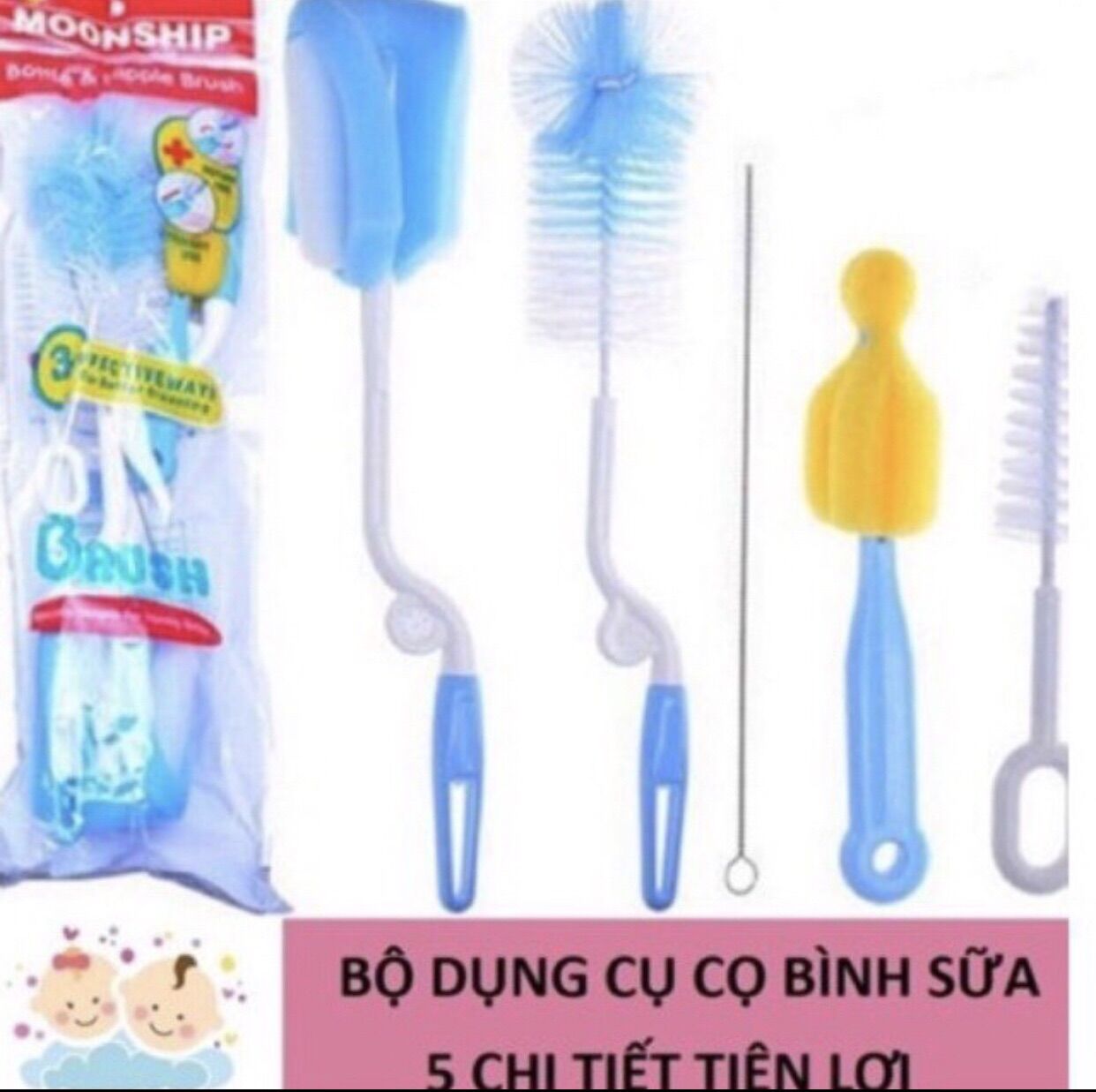 Bộ cọ bình 5 chi tiết xoay 360 độ Moonship