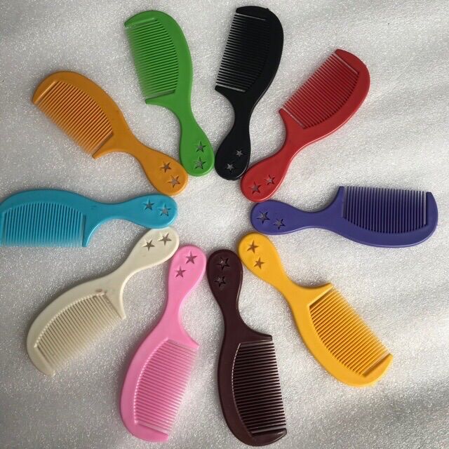 🏵Set 10 Cây Lược Bầu Mini, Nhiều Màu, Bỏ Túi (Dài 12cm)