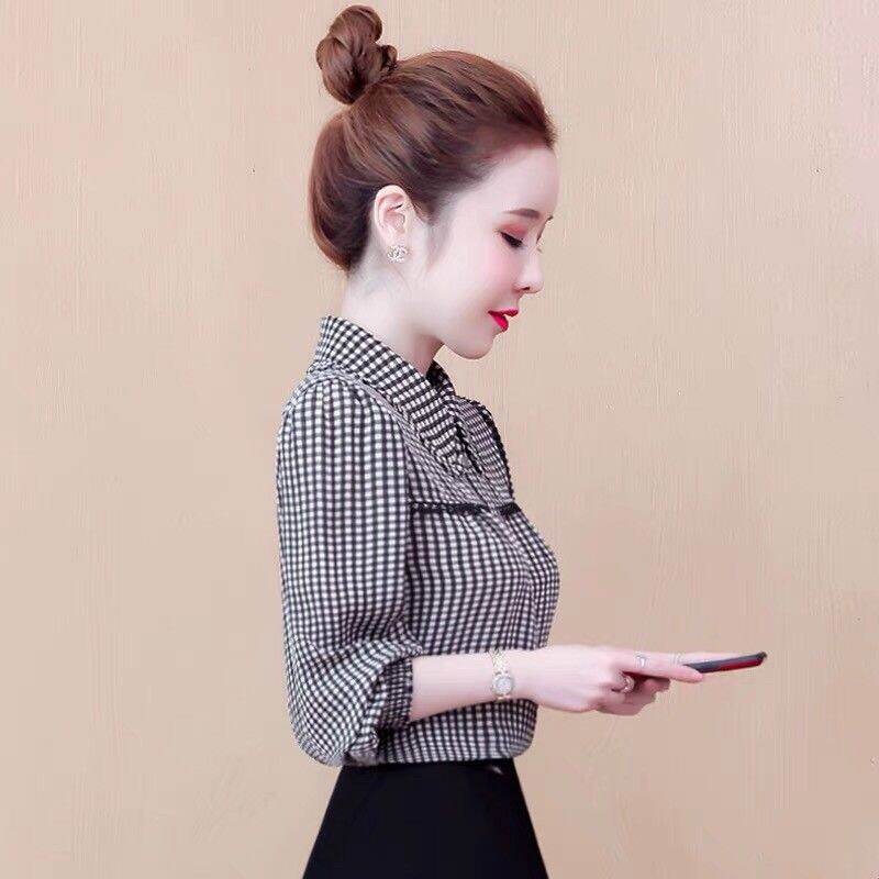 [HCM]Áo sơ mi nữ sọc caro viền đen cao cấp