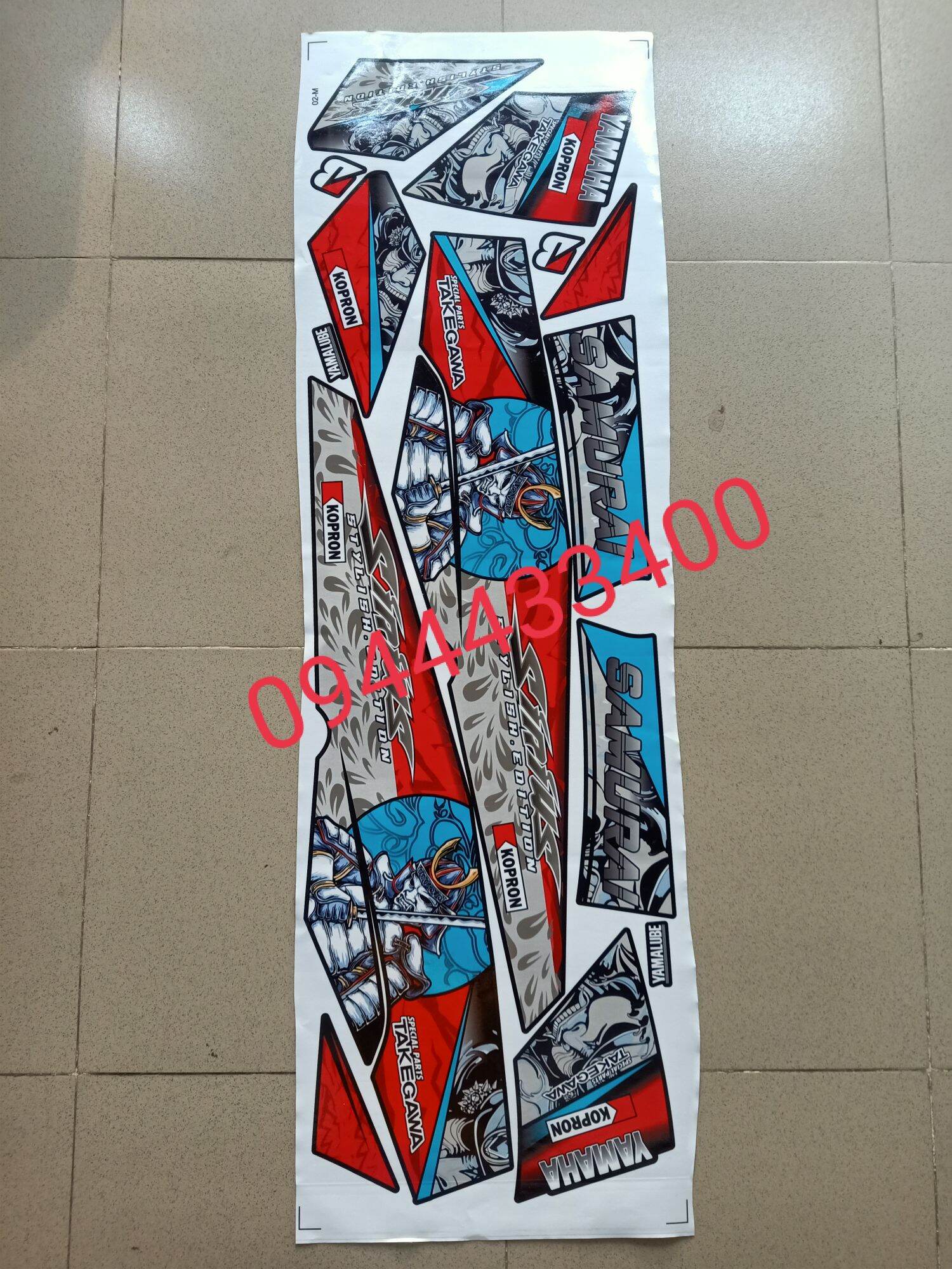 Tem rời sirius samurai cực đẹp dán xe đen