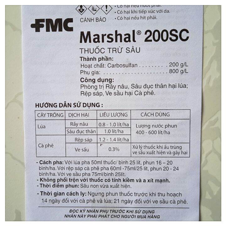 Thuốc trừ sâu rệp sáp marshal 200sc