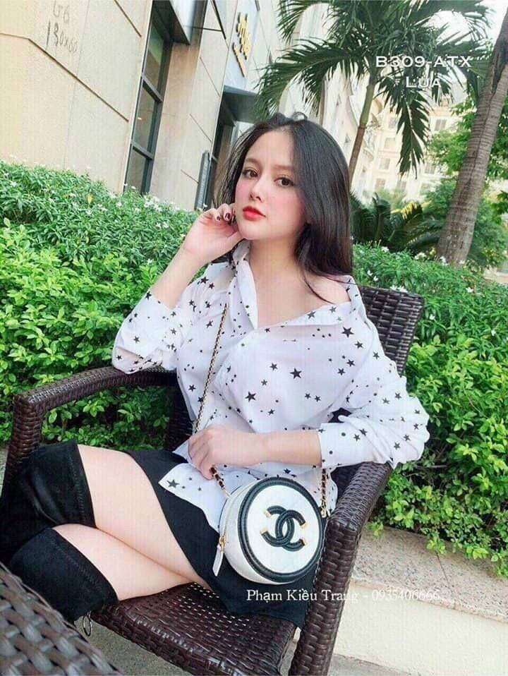 Áo sơ mi nữ họa tiết ngôi sao