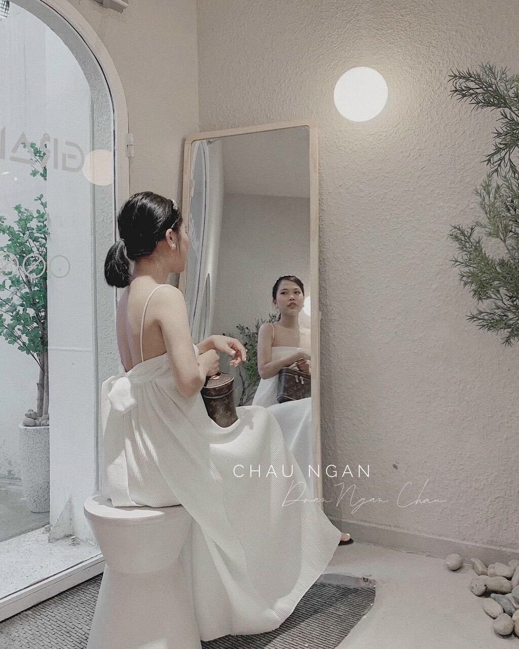 Đầm 2 dây cột nơ lưng (hình thật+video)