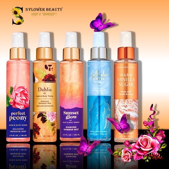 [HCM]✨ ÁNH NHŨ | Xịt Thơm Toàn Thân Ánh Nhũ Bath & Body Works Diamond Shimmer Mist – WARM VANILLA SUGAR | TWILIGHT WOODS | YOURE THE ONE | MAGIC IN THE AIR | SNOWFLAKES CASHMERE | SALTWATER BREEZE | SUNSET GLOW