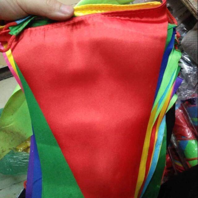Cờ dây trang trí tam giác dài 10m, cờ dây trang trí tết