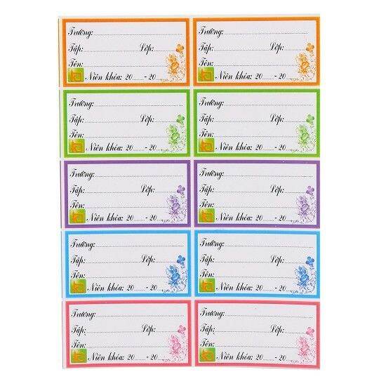 XẤP 50 NHÃN DÁN VỞ HỌC SINH NHIỀU HÌNH DỄ THƯƠNG GIAO NGẪU NHIÊN