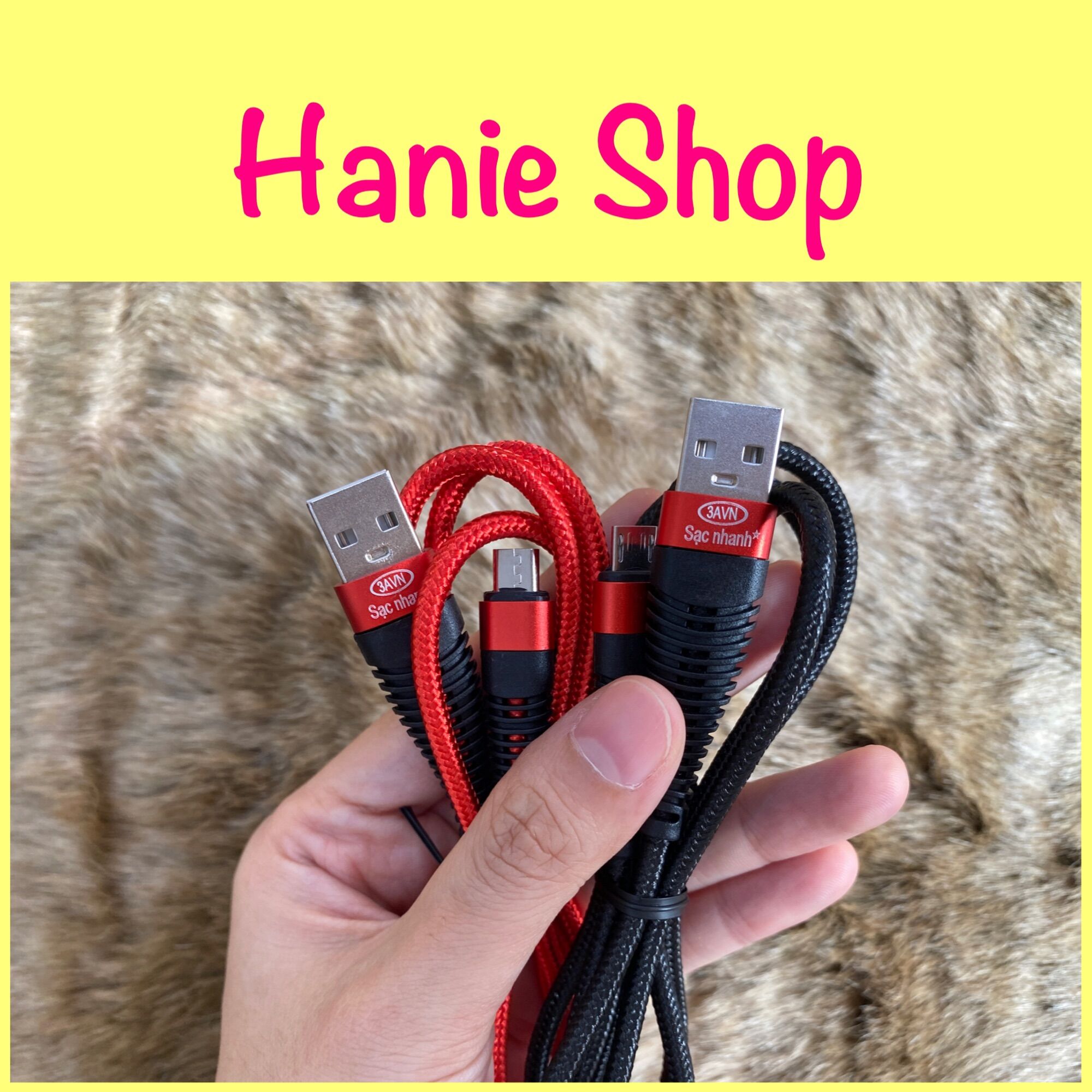 Dây cáp sạc bọc dù sạc nhanh Micro / Lightning [Hanieshop]