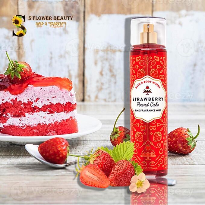 [Hcm]??Strawberry Pound Cake | Bst Bake Shop | Xịt Thơm Nước Hoa Toàn Thân Bath & Body Works Body Fragrance Mist (236Ml)