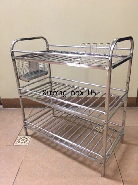 Chạn úp bát đĩa inox kèm giỏ đũa 3T60