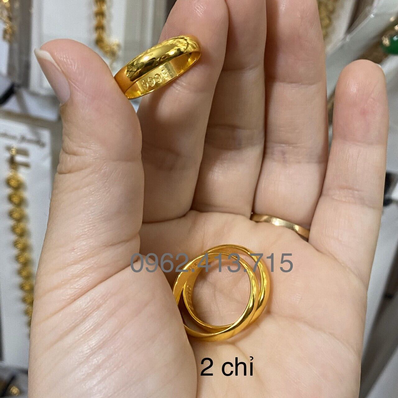 Nhẫn tròn ép vỉ Kim Gia Bảo, loại 1 chỉ - 24K (999.9) KGB1C