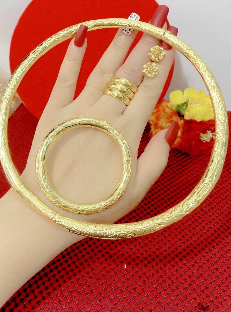 Set bộ trang sức cưới mạ vàng 24k y hình