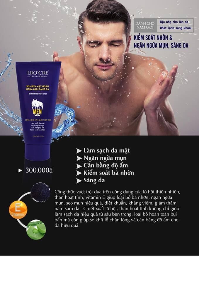 [HCM]SỮA RỬA MẶT NAM LROCRE FOR MEN