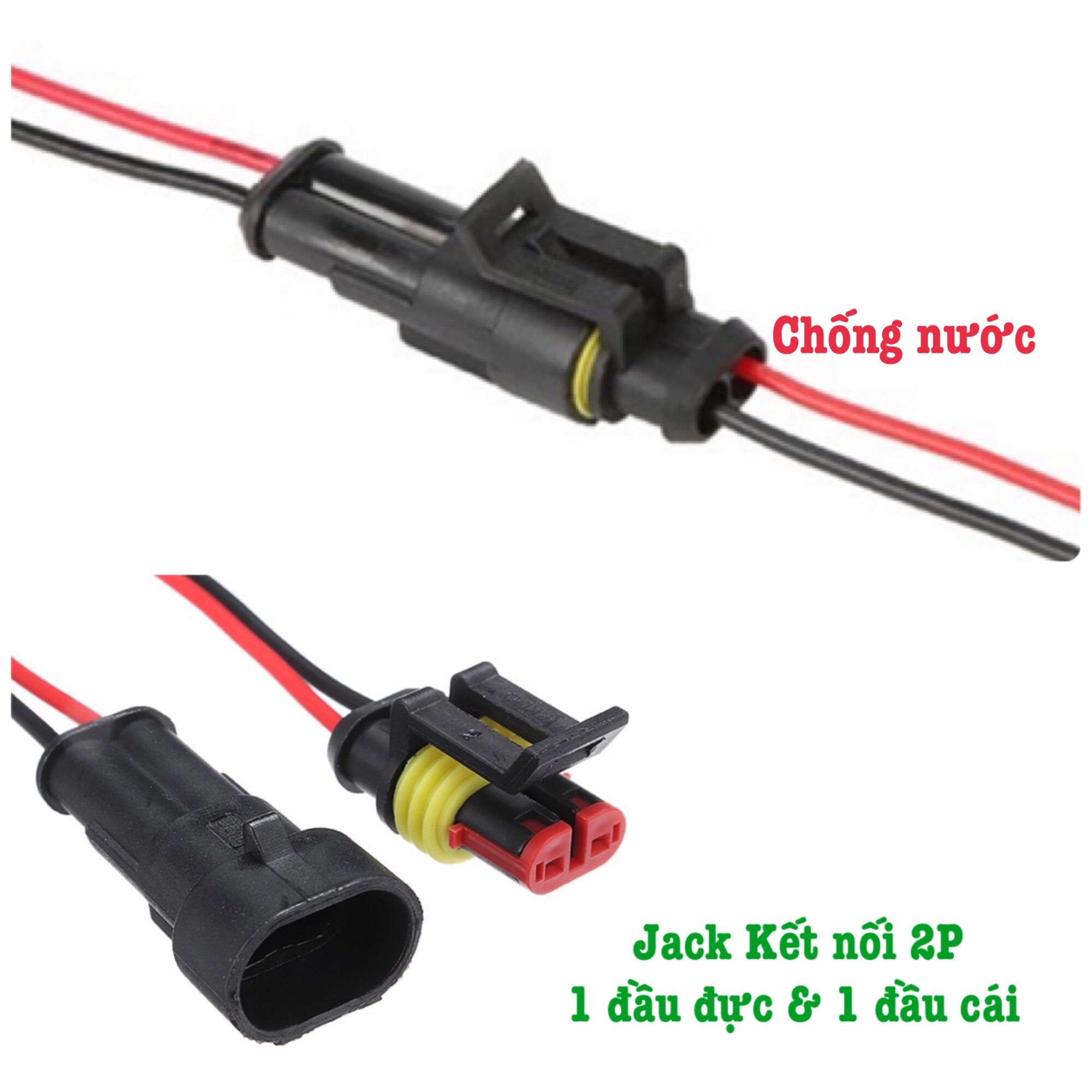 Jack kết nối 2p dùng cho cho xe máy, xe ô tô
