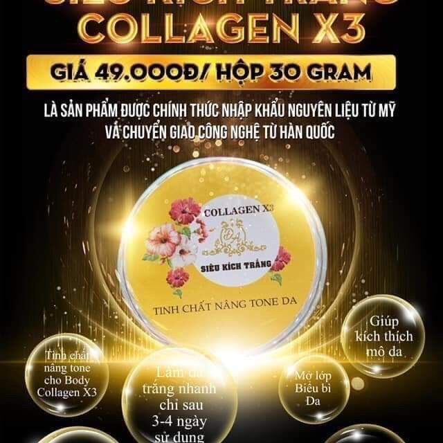 [HCM]SIÊU KÍCH TRẮNG COLLAGEN X3