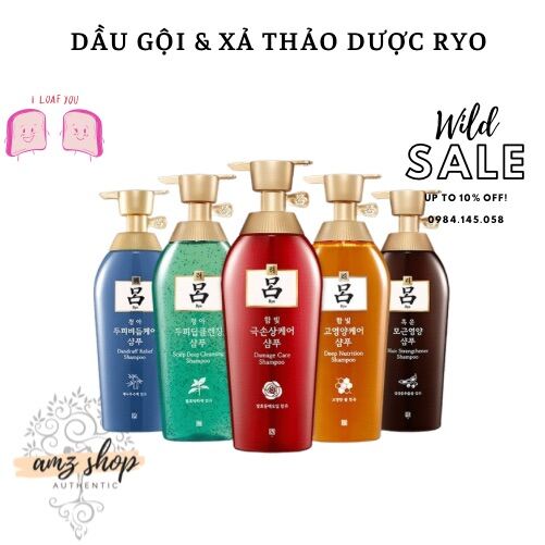 [Mẫu Mới + ] Dầu Gội Và Dầu Xả Cao Cấp Đông Y Ryo Ngăn Ngừa Rụng Tóc Hàn Quốc 500Ml